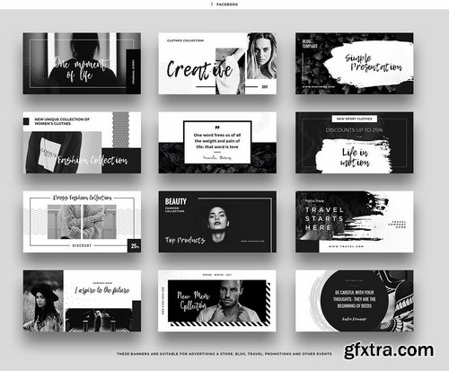 Black &amp; White Social Media Designs