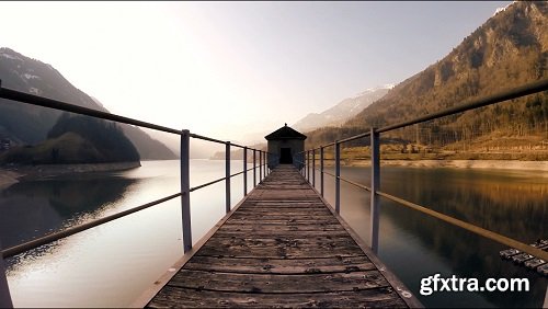 Way of life road to success pathway street road aerial view lake panorama