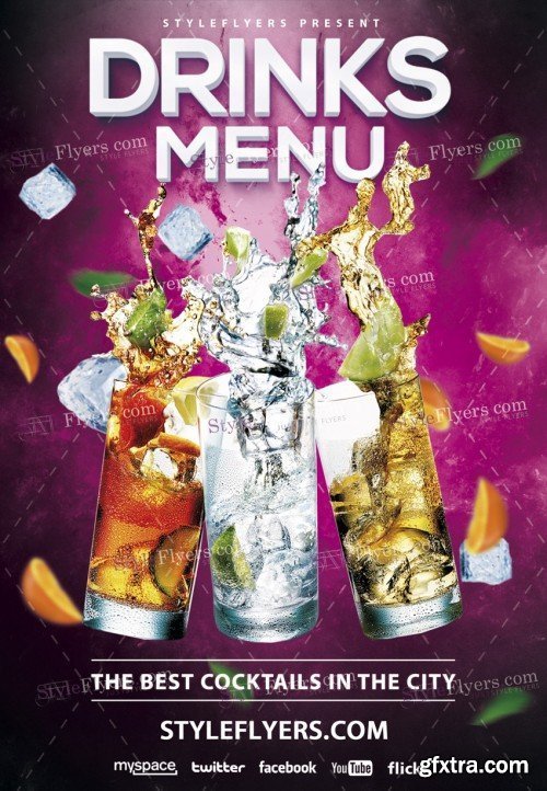 Drinks Menu PSD Flyer Template