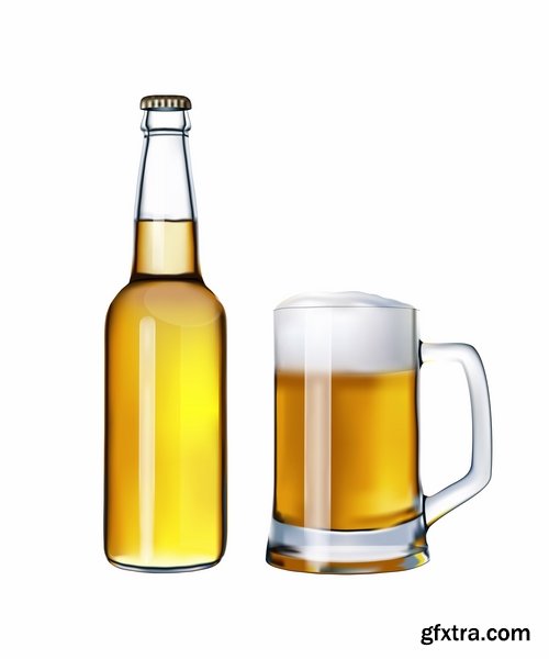 Collection label on a bottle of beer vector image 2-25 EPS