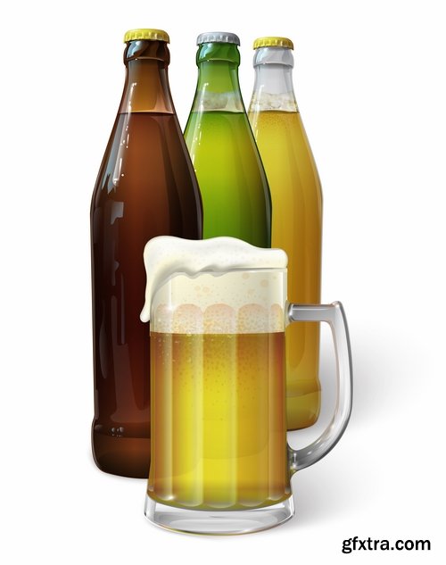 Collection label on a bottle of beer vector image 2-25 EPS