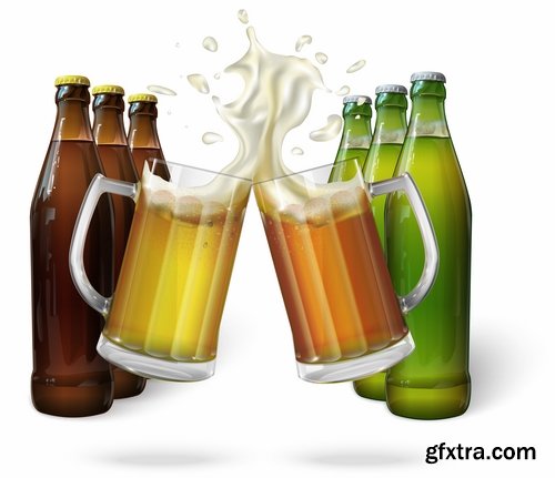 Collection label on a bottle of beer vector image 2-25 EPS