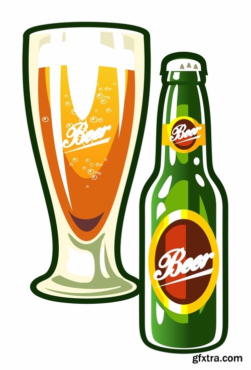 Collection label on a bottle of beer vector image 2-25 EPS