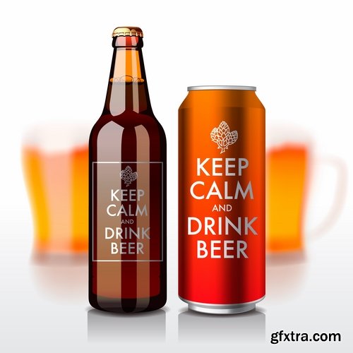 Collection label on a bottle of beer vector image 2-25 EPS