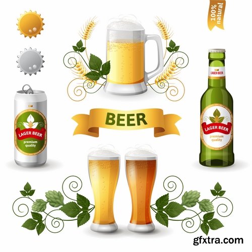 Collection label on a bottle of beer vector image 2-25 EPS