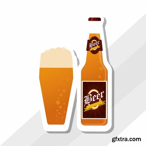 Collection label on a bottle of beer vector image 2-25 EPS