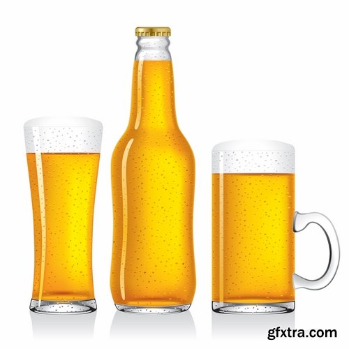 Collection label on a bottle of beer vector image 2-25 EPS