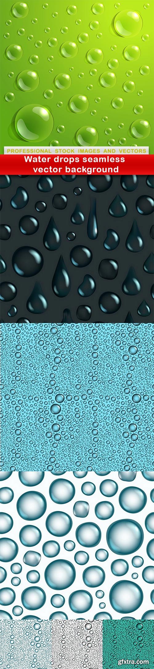 Water drops seamless vector background - 7 EPS