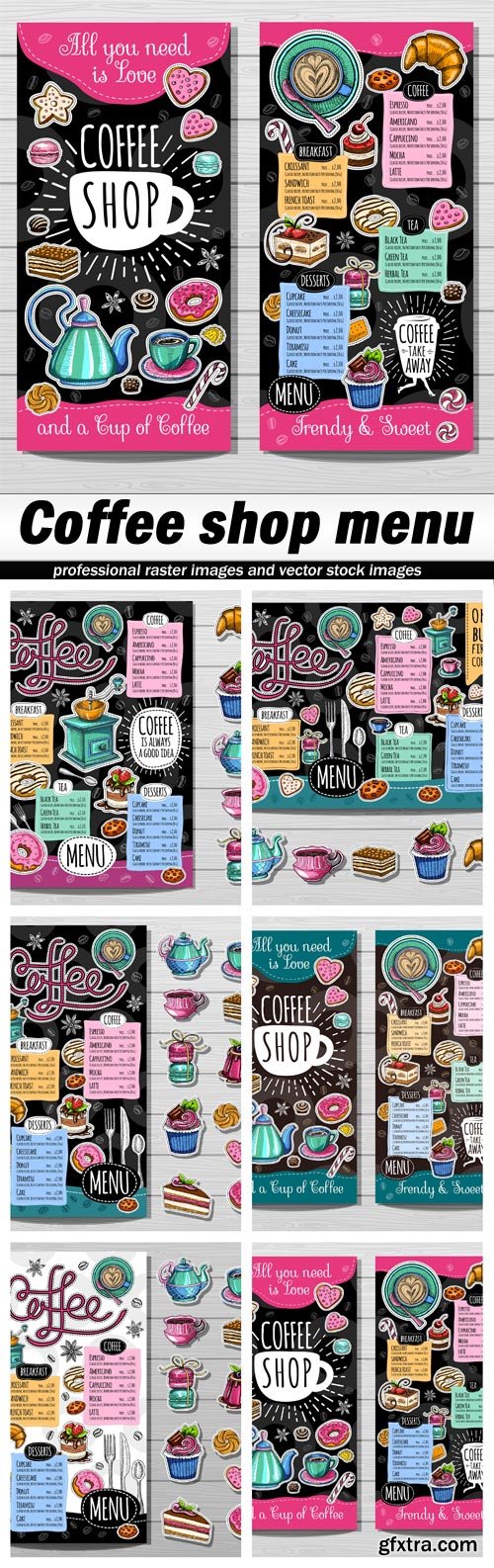 Coffee shop menu - 6 EPS