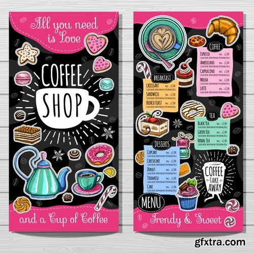 Coffee shop menu - 6 EPS