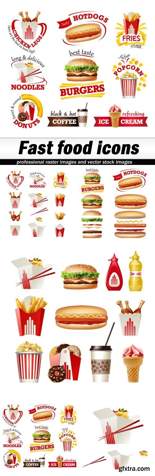 Fast food icons - 5 EPS