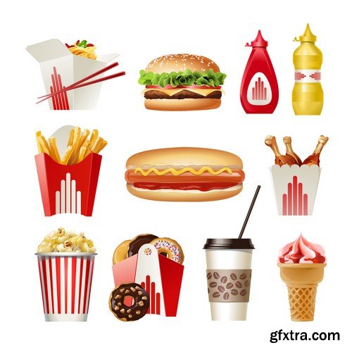 Fast food icons - 5 EPS