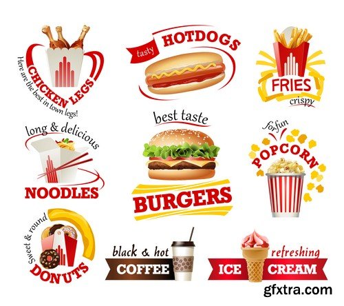 Fast food icons - 5 EPS