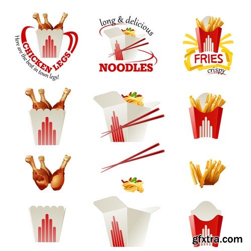 Fast food icons - 5 EPS