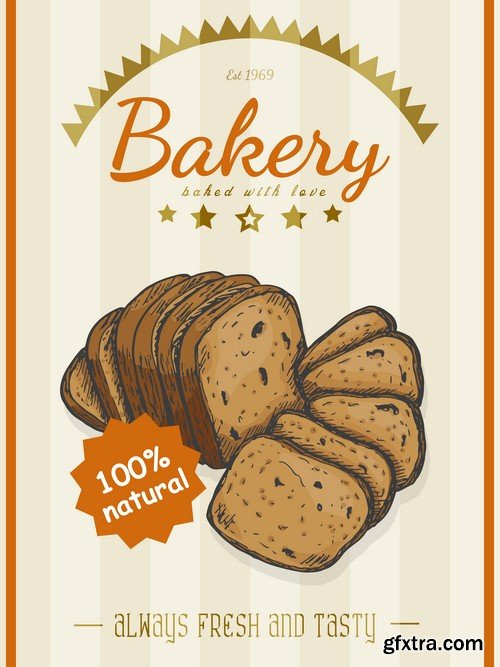 Bread products poster - 8 EPS