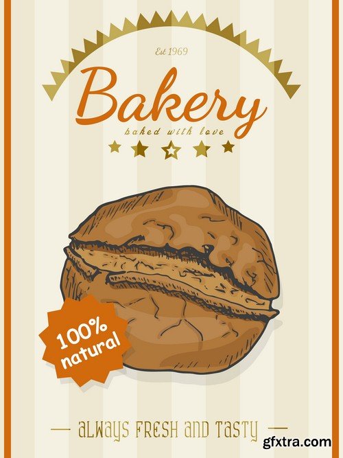 Bread products poster - 8 EPS