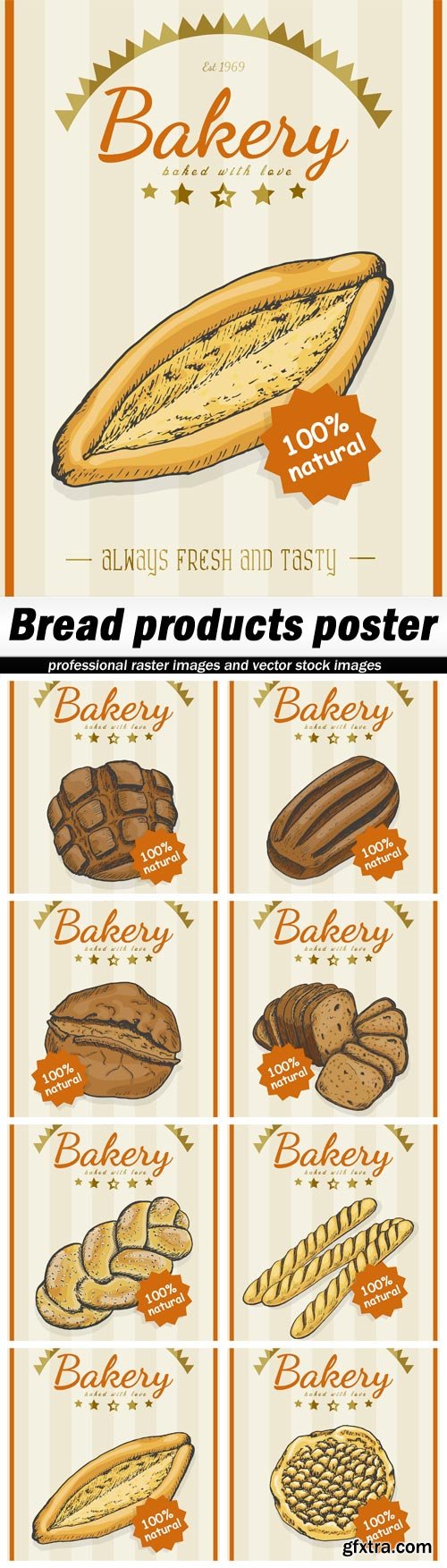 Bread products poster - 8 EPS