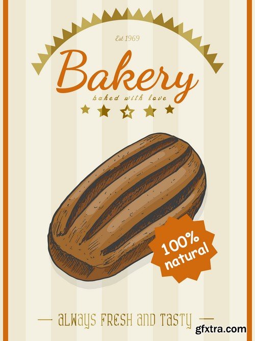 Bread products poster - 8 EPS