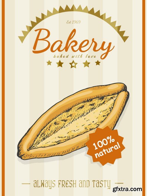 Bread products poster - 8 EPS