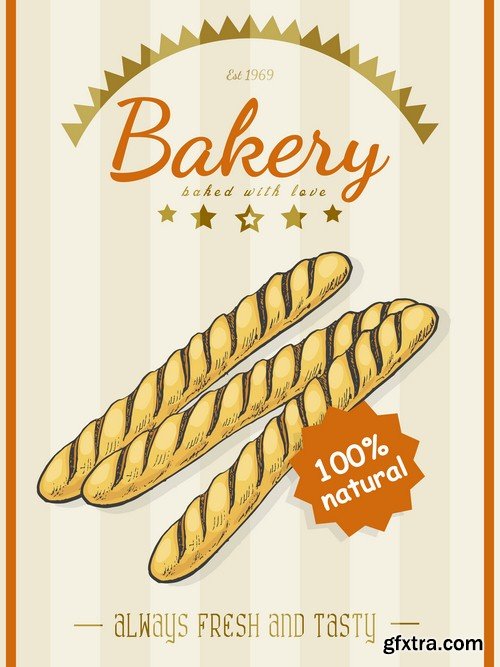 Bread products poster - 8 EPS