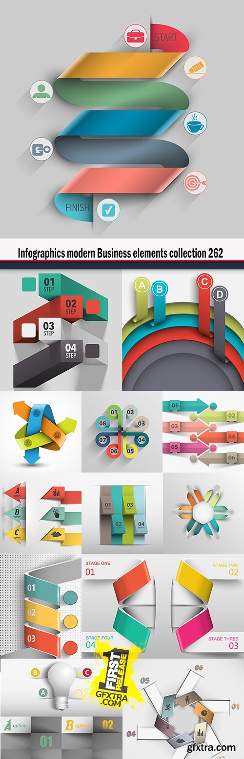 Infographics modern Business elements collection 262