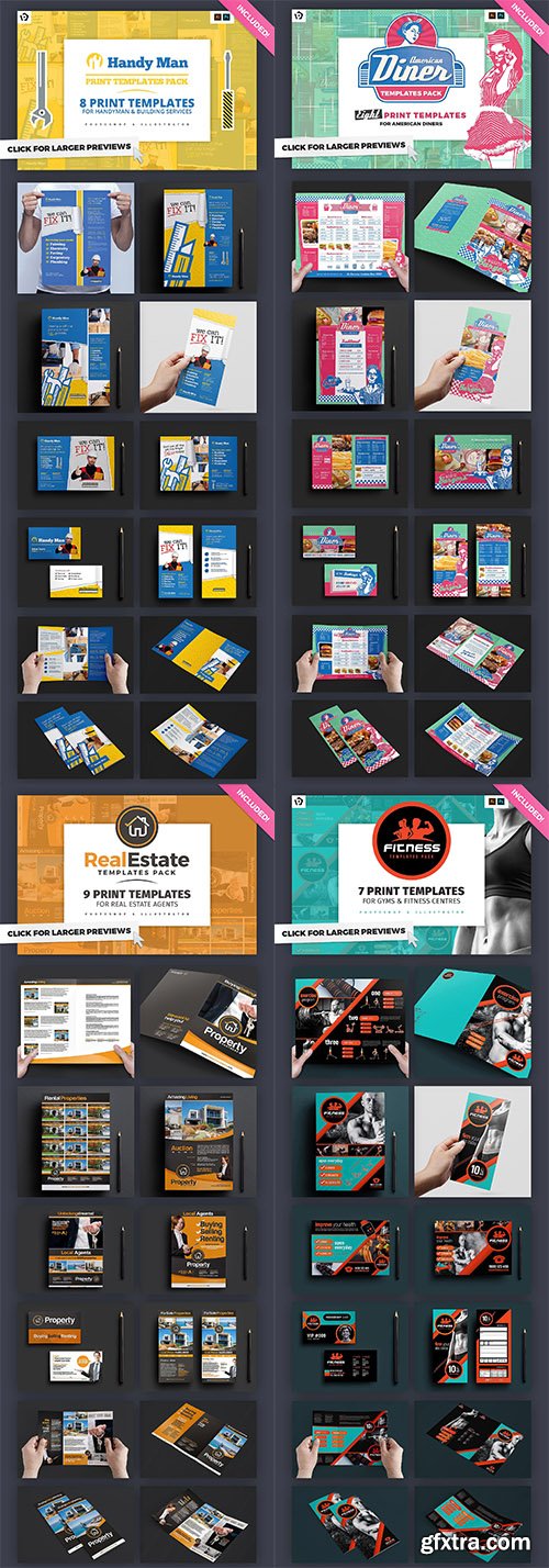 CreativeMarket The Ultimate Print Templates Bundle 1223474