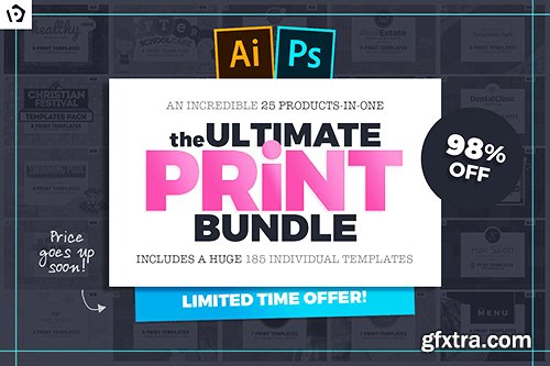 CreativeMarket The Ultimate Print Templates Bundle 1223474