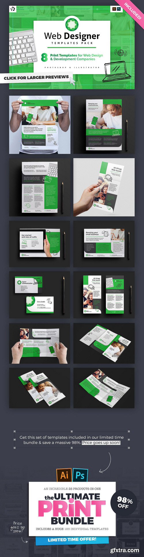 CreativeMarket The Ultimate Print Templates Bundle 1223474