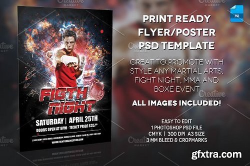 CM - MMA Boxe Poster Print Template 183190