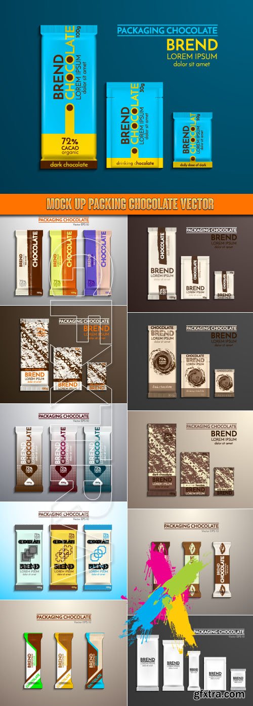 Mock up Packing chocolate vector