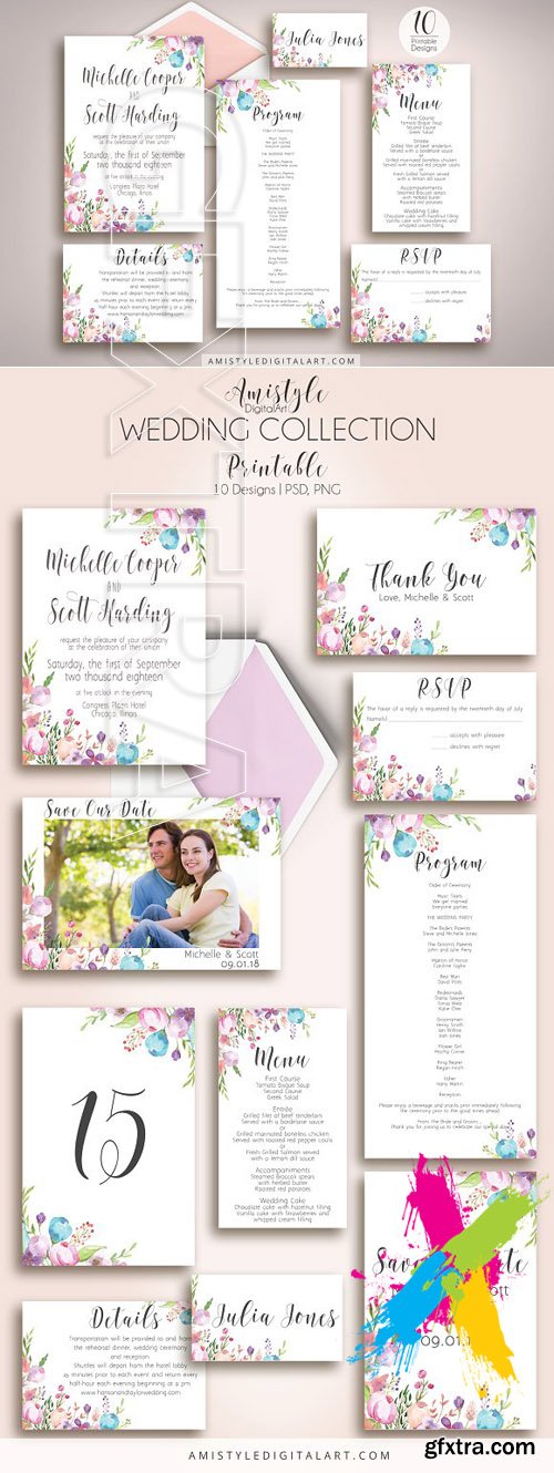 CM - Floral Wedding Invitation Suite 1422260