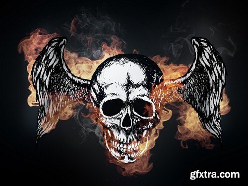 Background with skull 5 - 9 UHQ JPEG