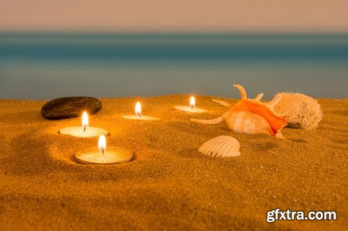 Candles on the sand 2 - 6 UHQ JPEG