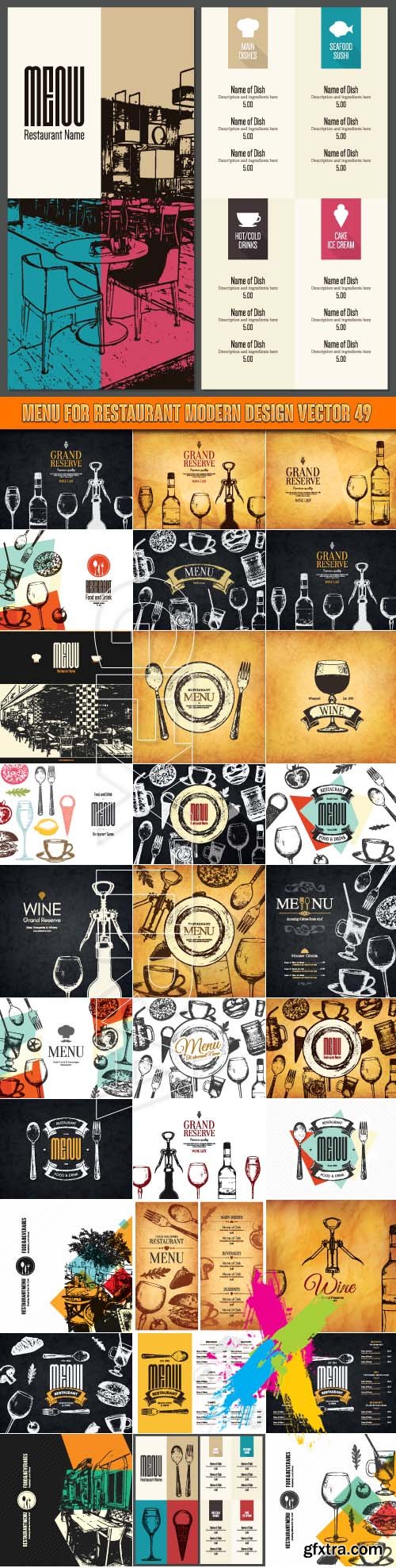 Menu for restaurant modern design vector 49