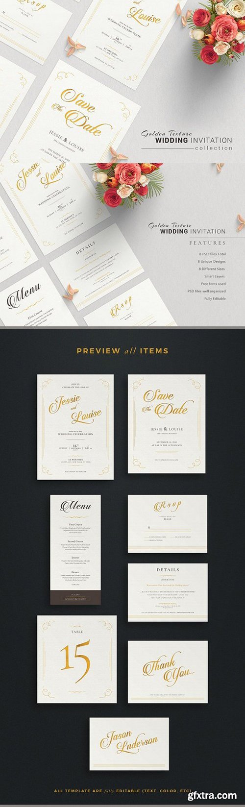 CM - Golden Wedding Invitation Suite 1382312