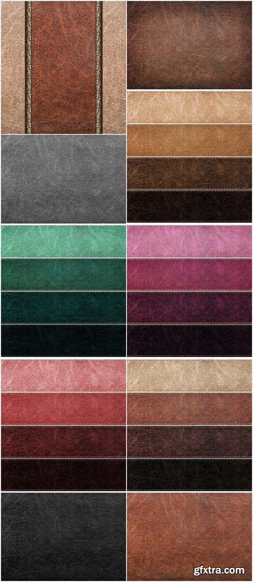 Set of leather labels of different colors 10X JPEG