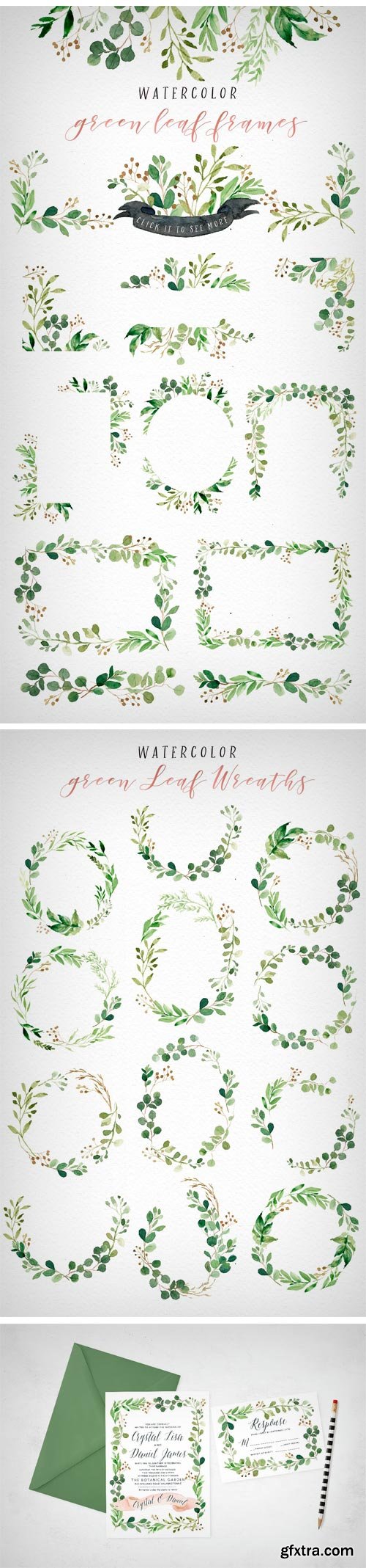 CM 1319084 - Watercolor Green Leaf Clip Art