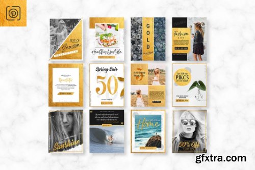 CreativeMarket GOLD Social Media Pack 1415802