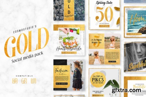 CreativeMarket GOLD Social Media Pack 1415802