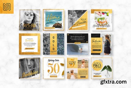 CreativeMarket GOLD Social Media Pack 1415802