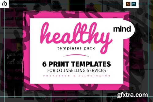 CreativeMarket Healthy Mind Brochure Template Pack 768565