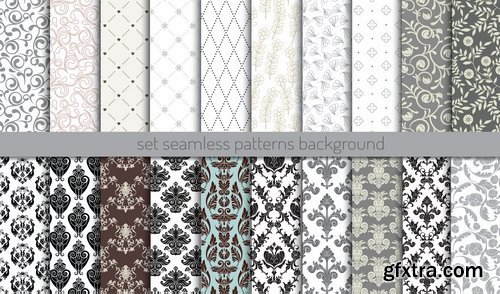 Collection pattern wallpaper sample calligraphic drawing frame vector image 7-25 EPS