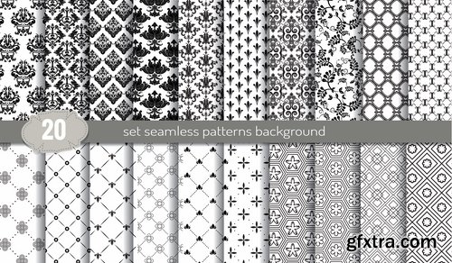 Collection pattern wallpaper sample calligraphic drawing frame vector image 7-25 EPS