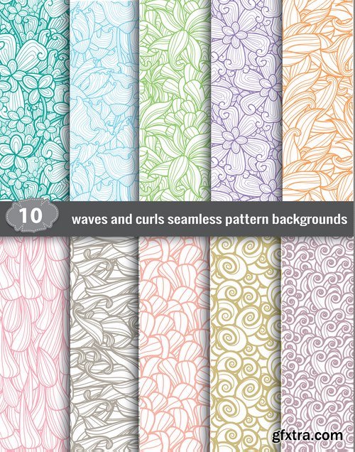 Collection pattern wallpaper sample calligraphic drawing frame vector image 7-25 EPS