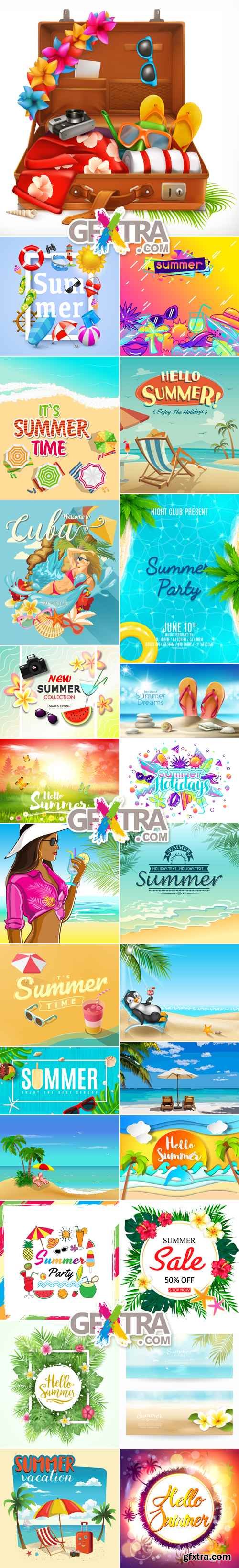 Summer Holidays, Summer Vacations Vector