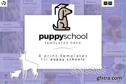 CreativeMarket Puppy School Templates Pack 1199562