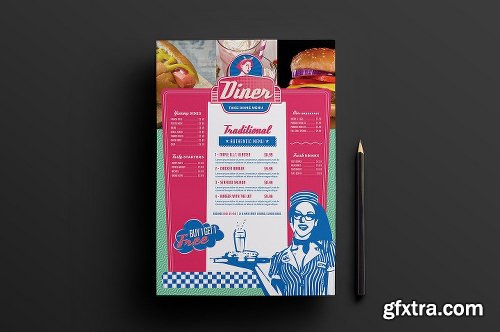 CreativeMarket American Diner Menu Templates Pack 1200238