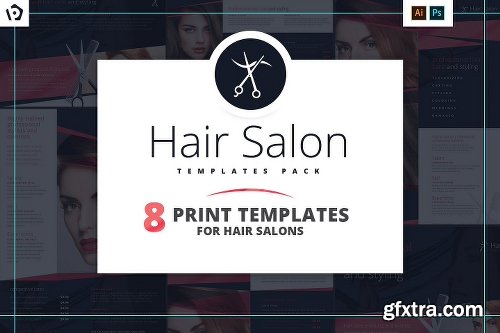 CreativeMarket Hair Salon Templates Pack 1202183