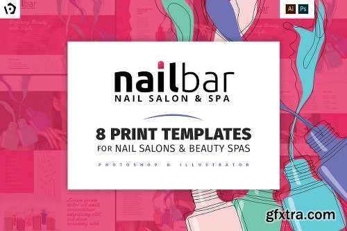 CreativeMarket Nail Bar Templates Pack 1205359