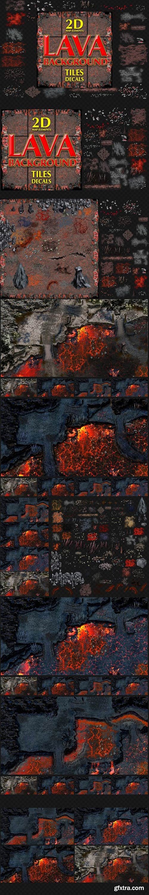 CM - LAVA GAME BACKGROUND TILES AND DECAL 1373058